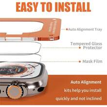 2Pcs Tempered Glass Film Compatible With IPhone Watch Ultra 2 3 49mm With Alignment Tool Screen Protector For Watch Ultra 49mm Easy Install Kit