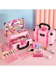 Juego de maquillaje de juguete en miniatura para niñas, bolso de mano para actuación infantil, juguete de rol de princesa, diseño portátil, bolsa de cosméticos de princesa, juego de maquillaje de juguete adecuado para niñas, gran regalo de cumpleaños para niñas (algunas partes se envían al azar) - Ver 5