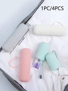 1pc/5pcs Travel Mouthwash Cup, Toothbrush & Toothpaste Storage Box, Portable Toothbrush Cup, Travel Facial Cleanser Set, Travel Essentials, Beach, Fall Decor Vacation, Back To School Travel Organizer
