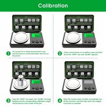 FODWET 4pcs High Precision 0.001g Pocket Scale, Gold Scale, Grain Scale, Electronic Mechanical Scale, One Piece Peeling, Built-In Weight Calibration Function, Science And Education Industrial Scale, 7 Unit Conversion, Counting Function (Without Battery)