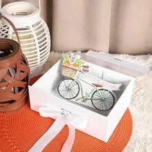 23-33cm Luxury Magnetic Gift Box With Lid Ribbon Grass And Greeting Card Great For Valentine's Day Wedding Birthday Gift Packaging Box - Multicolor - View 7