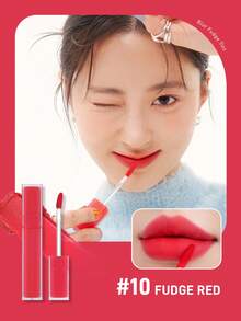 Rom&Nd Misty Gummy 唇彩、哑光持久唇部打底膏、丝滑果汁唇膏、韩国彩妆 - 10 FUDGE RED - 查看 3