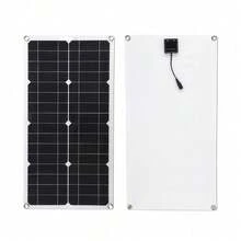Solar Panel 12V 24V Battery Charger Flexible Charging Kit With Controller 2 USB Charger Caravan Camping Portable 250W 30A - Black - View 5