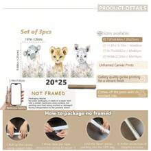 1 Canvas Hanging Picture, Easy To Hang, Bohemian Nursery Wall Art Print, Nursery Decor, Bohemian Kids Room, Boys Room Art, Kids Room Wall Art, Baby Animal Prints, Pastoral Decor.