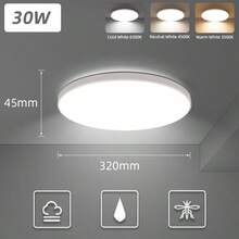 Remote Control Ceiling Light, Dimmable Smart Ceiling Lamp, Indoor Lighting, Large Ceiling Light, 30W/40W/50W LED Ceiling Light, 220V Remote Control Lamp, Suitable For Bedroom/Living Room/Kitchen/Hallway/Study/Balcony/Closet/Corridor/Entrance/Room/Stairs/Villa/Apartment, Choose The Appropriate Size Based On Usage Needs - Ceiling Light Three Colors Switchable - View 16
