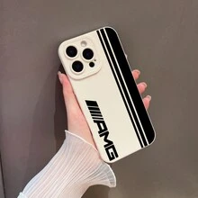 条纹赛车标志手机壳，兼容 16 15 14 13 12 11 Pro Max X XR XS Max 8 7 Plus，防震软TPU后盖，防水防摔防刮，国际版，非国内版 - 彩色 - 查看 4