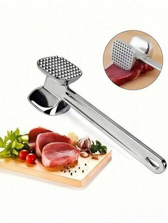 1pc Meat Tenderizers, Meat Tenderizer Hammer Mallet Tool For Pounding Beef, Steak, Chicken, Pork, Stainless Steel Meat Hammer Kitchen Tool