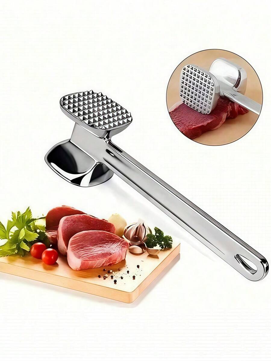 1pc Meat Tenderizers, Meat Tenderizer Hammer Mallet Tool For Pounding Beef, Steak, Chicken, Pork, Stainless Steel Meat Hammer Kitchen Tool