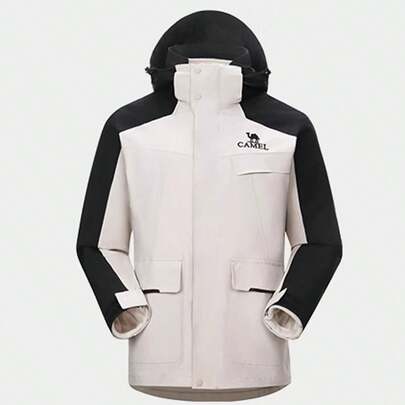 CAMEL CROWN Three-In-One Jacket With Detachable Fleece Liner For Wind And Cold Protection In Autumn And Winter