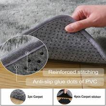 Large Shaggy Area Rug For Living Room & Bedroom – Washable Fluffy Carpet With 1.7in High Pile, Plush Aesthetic Throw Rug, Non-Slip Rubber Backing With 4 Anti-Slip Pads, Durable Edge Stitching – Cozy Minimalist Decor – Great Gift For Halloween & Christmas, Perfect For Play Rooms & Parties – Heavyweight 700g+/㎡ – Sizes: 4*6 / 5*7 / 6*9 / 8*10 / 9*12 Ft - 紮染淺灰色 - 查看 8