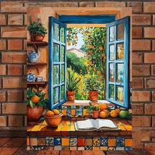 2D Flat[Art Deco Kitchen Canvas Print] Art Deco Mexican Kitchen Canvas Wall Art Print- Pine-Framed Poster Multi-Room Decor - 彩色 - 查看 2