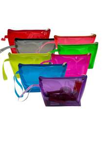 Bolsa Organizadora KIT 20 Necessaire Transparente Estojo Escolar Organizadora Feminina Maquiagem Cosméticos Viagem Produto de Higiene Lembrancinha Aniversario