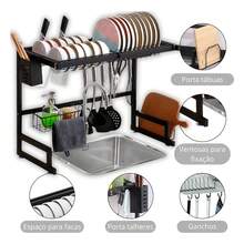Dish Drainer Dishes Organizer Hanging Sink 65cm - 黑色 - 查看 7