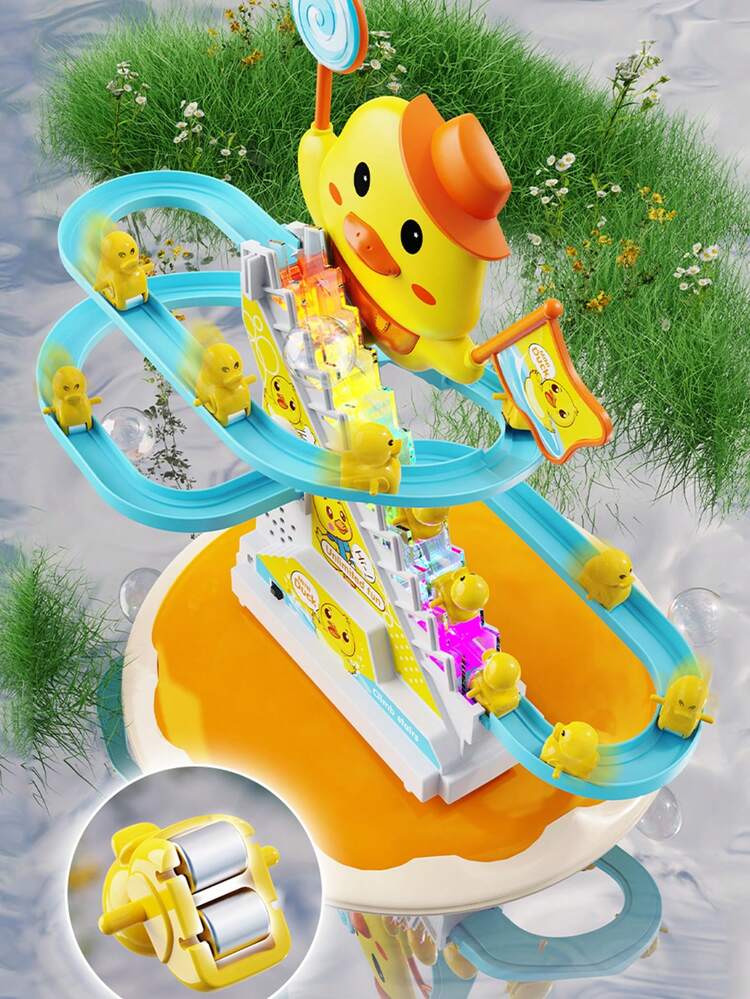 1 Stück Kinder Enten Treppensteiger Musik Licht-Spielzeug, elektrische Rutsche, Baby Lernspielzeug, Geschenk für Kinderfeste - 668-40 Cartoon Treppensteigen - Übersicht 3
