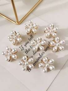 8 件/12 件/套什锦金属水晶花发夹发饰优雅爪夹，学校用品，大学