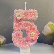 1pc Birthday Candle Numbers, 0-9 Numeric Candle, Romantic Party Favorite Digit Candle Cake Decor, Holiday Anniversary Party Cake Number Candle, Glitter Digit,Wedding