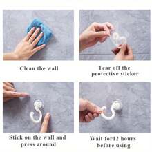 10pcs Rotatable Ceiling Adhesive Hooks - Easy Install, No Drill, Sticky Hanger For Hanging Plants, Lanterns, Wind Chimes, Contemporary Ceiling Decoration With Utility Hook