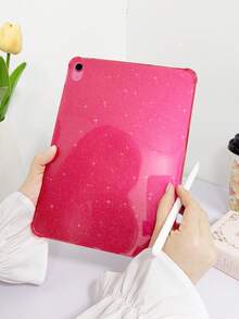 1pc Transparent Shiny Soft TPU Tablet Case, Minimalist/Fresh/Fun/Casual/Niche/Personalized/Creative, Fashionable Glossy Luxury Compatible With IPad Mini6/Mini7/Air/Air2/9.7/10.2/10.5/Air4/Air5/10.9/Pro 11-Inch/10th/Air 11-Inch (M2)-2024/Pro11-Inch (M4)-2024/Air 11-Inch (M3) 2025/IPad (A16) 11 Inch 11th Generation 2025, Does Not Include Stylus - Hot Pink - View 6