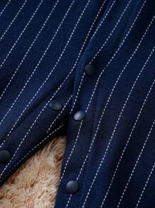 Yierying 男婴可爱蝴蝶结长袖绅士风舒适连体衣 - 黑色 - 查看 6