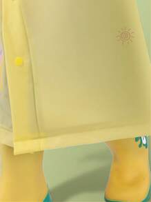 1pc Kids Cartoon Raincoat, Cute With Backpack Hole, Suitable For Boys, Girls, Kindergarten Students