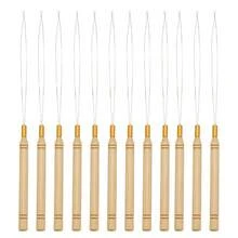 Hair Extension Loop Needle Threader Wire Pulling Hook Tool Micro Rings Nano Beads Device Tool For Hair Or Feathers Extensions - Apricot - View 15