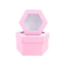 2pcs Hexagon Gift Boxes, Solid Color Stationery Desk Storage Boxes, Suitable For Birthday, Wedding, Graduation Gift Packaging School Supplies, Back To School
