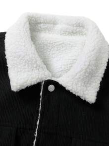 1 pieza Chaqueta deportiva casual con forro térmico para hombre, chaqueta térmica de borreguito de moda y versátil para otoño/invierno