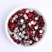 SS3-SS60 Deep Red High Quality Glass Flat Bottom Diamond With 12 Equal Cut Facets, Suitable For DIY Jewelry, Clothing And Other DIY Projects