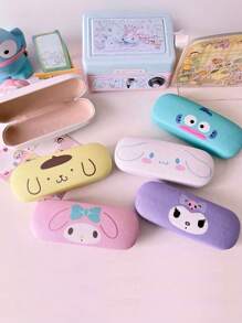 Sanrio 1pc Cute Cartoon Character Pattern Glasses Case, Crush Resistant Fashionable Eyeglasses Storage Case With Wear-Resistant Soft Lining, New And Simple Design, Convenient And Portable With Waterproof And Dustproof Function Suitable Various EyeGlasses Accessories For Women