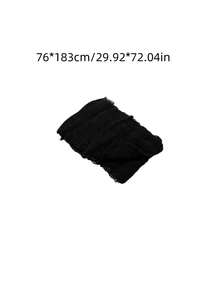 4 buc - Pânză înfiorătoare de Halloween neagră - Decorațiuni de Halloween - Pânză înfricoșătoare de 30x72 inch pentru casă bântuită - Decorațiuni de Halloween înfiorătoare și înfricoșătoare pentru petrecere în aer liber sau în interior, decorațiuni de toamnă, decorațiuni de Ziua Recunoștinței, decorațiuni de festival de recoltă, decorațiuni de toamnă, pentru grădină, uși, curte, casă, ferestre, decorațiuni pentru cameră, decorațiuni de grădinărit în aer liber, decorațiuni pentru scări rulante pe hol, decorațiuni pentru masă - Negru - Vizualizare 8