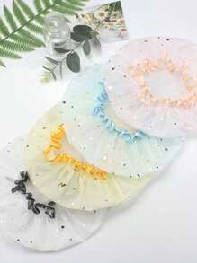 1 pièce Bonnet de douche à double couche, Bonnet anti-chute de cheveux, Bonnet de bain et de sommeil, Bonnet de séchage, Bonnet de coloration, Bandeau élastique, Imperméable, Réutilisable pour femmes, Convient pour la douche, la coiffure, le sauna, la cuisine