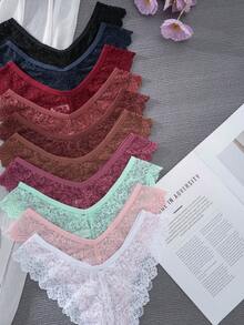 10条女士蕾丝边性感比基尼内裤