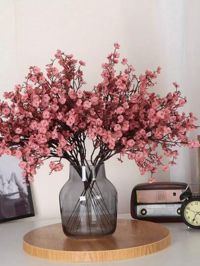1 Pc Artificial Flower ,Artificial Flowers Bulk Real Touch Faux Gypsophila Bouquet Fake Plastic Silk Flowers ,For Home Kitchen Bedroom Wedding Festival,Party Decoration(Autumn Pink),All Saints' Day Christmas Gift