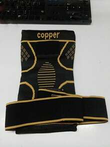 1pc Copper Knee Braces With Strap For Knee Pain Women And Men, Knee Compression Sleeve For Arthritis, ACL, Meniscus Tear, Joint Pain Relief, Knee Support For Working, Running, Weightlifting Gym Accessories Knee Support Sports Knee Pads Gym Knee Pads - Black - View 10