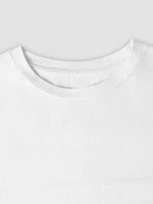 Sweet Life Slogan Pattern,Women's Casual Long Spring Summer Top,100% Cotton,Loose T-shirt Long,Streetwear,White Top - 白色3 - 查看 4