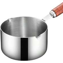 NEW304 Stainless Steel Mini Soup Pot With Wooden Handle Breakfast Pot Milk Pan Small Saucepan For Making Sauces Reheating Soup Heating Milk 250ml7.3 - 250ml - Xem 3