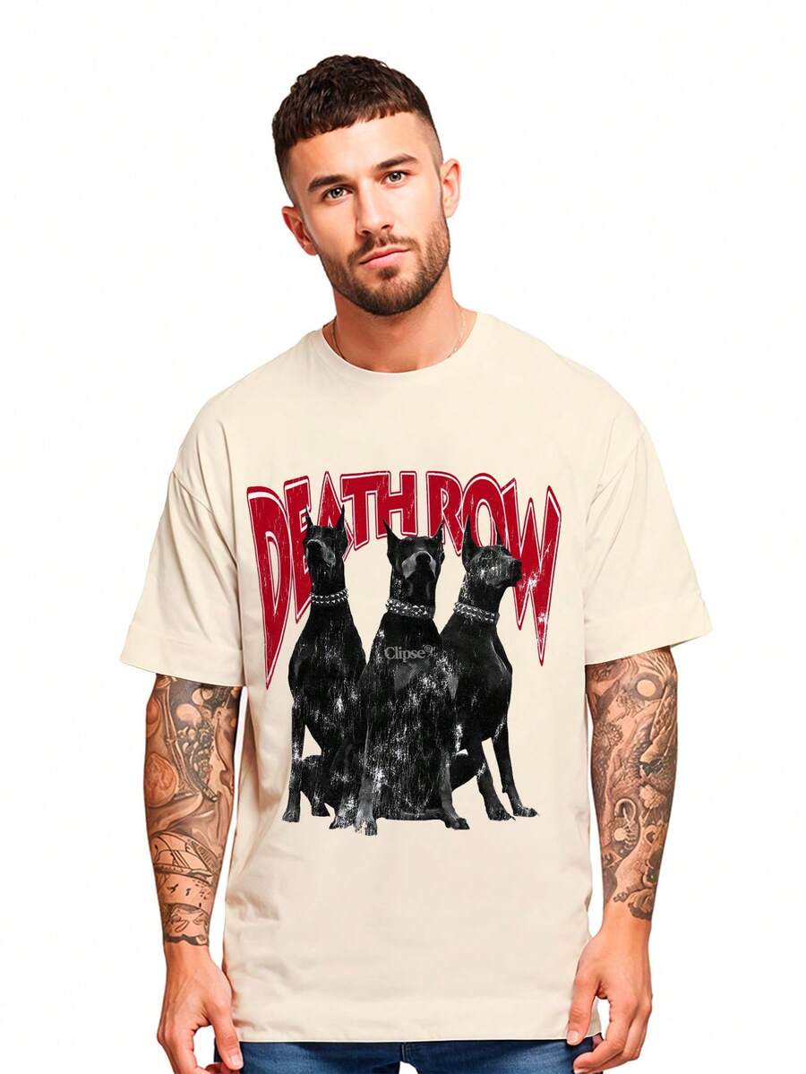 T-Shirt Oversized Deathrow Doberman Streetwear Premium Summer Winter T-Shirt - Hồng_3059 - Xem 1