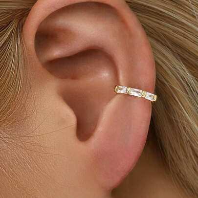 1pc Elegant 925 Sterling Silver Earrings With Brilliant Cut Zirconia Stone, Low Allergy Hypoallergenic Earring Hooks, Suitable For Women's Daily Wear