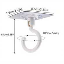 10pcs Rotatable Ceiling Adhesive Hooks - Easy Install, No Drill, Sticky Hanger For Hanging Plants, Lanterns, Wind Chimes, Contemporary Ceiling Decoration With Utility Hook