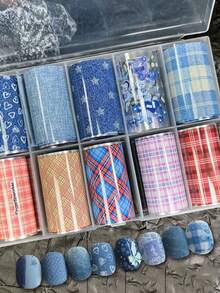 Bộ 10 miếng dán dập móng nghệ thuật, họa tiết mèo hoạt hình dễ thương, hoa, bầu trời sao, nhiều màu sắc, họa tiết nơ thanh lịch, kẻ caro, trái tim, hoa hướng dương, hoa cúc, bóng và mềm, dễ sử dụng, phù hợp cho người mới bắt đầu, tiện lợi khi đi du lịch, quà tặng cho bạn bè, gia đình, bạn gái, ngày Valentine, ngày của Mẹ. - Nhiều màu - Xem 3