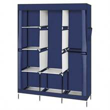 Non-Woven Wardrobe 4 Layers 8 Compartments 125*43.18*180cm - Navy Blue