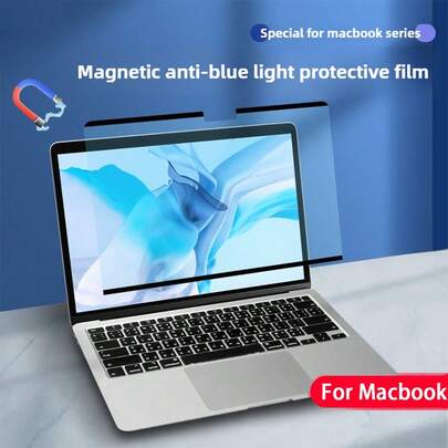 [1 قطعة] فيلم مضاد للضوء الأزرق لشاشة الماك بوك، من مادة البولي إيثيلين تيريفثالات (PET) ناعم، فيلم شاشة قابل للإزالة بالمغناطيس، فيلم مضاد للإنعكاس بطبقة ضبابية، سهل التركيب، حساس للمس
