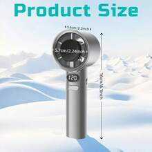 Get A Free Screen Protector With Every Order!120-Speed Ice Cooling Handheld Fan With Digital Display - Portable Mini Personal Fan For Women, Semiconductor Cooling Tech, Ultra-Quiet & Rechargeable, Stylish Travel/Office Fan (Multiple Colors) - Blue - View 3