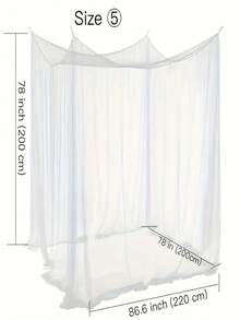 1 件超大露营蚊帐帐篷 - 大尺寸 79x79x70 英寸，300D 网眼，15 个孔，最大程度通风，耐用且易于安装，配有 4 点悬挂系统，白色露营蚊帐，双层，适用于露台、室内和室外使用，床篷