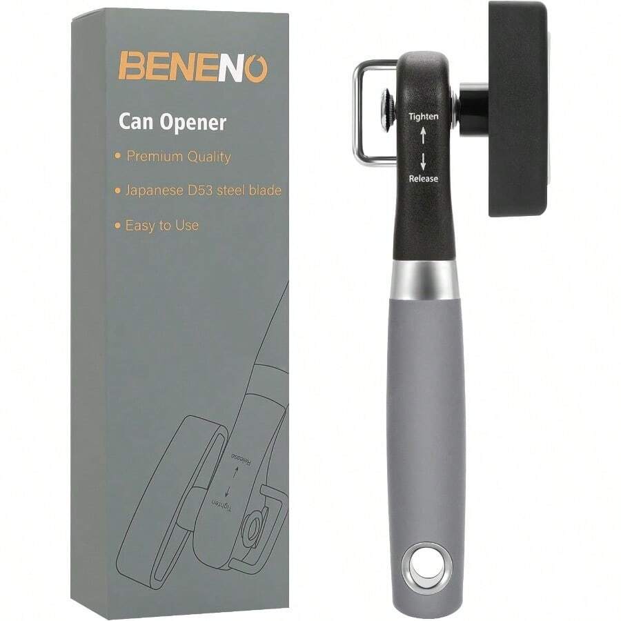 Manual Can Opener With Safe Side Cut And Smooth Edge Durable Sharp Blade EffortSaving Knob And Comfortable NonSlip Handle Green - Gray - View 1