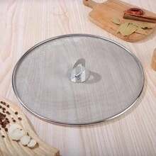 1 pieza/4 piezas Tapa antiderrames de acero inoxidable para sartén de cocina, pantalla antisalpicaduras de grasa para sartén con perilla plegable plana, protector antisalpicaduras de grasa, sin desorden de aceite de cocina, sin quemaduras, tapas de malla ultrafina, acero inoxidable antioxidante