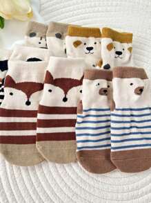 1/5 双可爱婴儿防滑地板袜，新生儿幼儿防滑袜，适合男婴女婴，四季皆宜