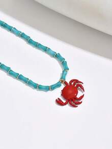 pieza de elegante collar de joyeríbohemia oceánica para mujer, para todas las estaciones, con estrellas de mar de plástico multicolor, conchas artificiales, caracolas, peces pequeños, ca - Multicolor 6 - Ver 4