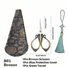 Bộ 3 kéo thép không gỉ Giáng sinh cổ điển, dụng cụ may vá thủ công Giáng sinh, kéo thêu, gói quà DIY, kéo tua rua trang trí có tay áo bảo vệ - Nhiều màu - Xem 17
