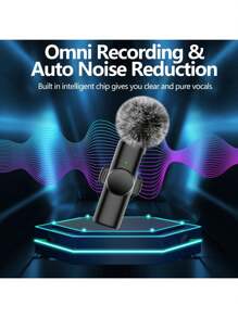 Wireless Lavalier Microphone For Phone TypeC Lapel Mics Plug-Play 2.4G Ultra-Low Delay Built-In Noise Reduction Chip Working Time For Video Recording Interview Podcast Vlog